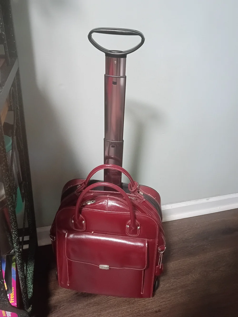 Women's Red Leather Laptop Bag - Structured Professional Tote